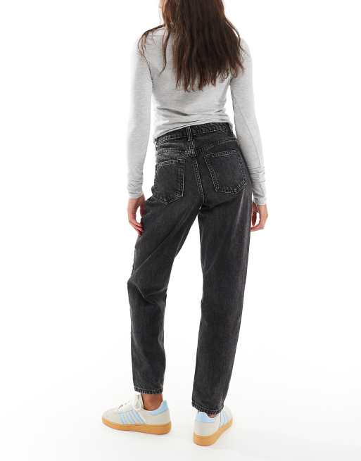 Miss Selfridge - Mum jeans a vita alta lavaggio nero, 2 di 5