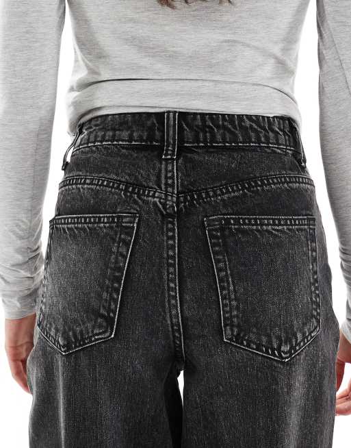 Miss Selfridge - Mum jeans a vita alta lavaggio nero, 4 di 5