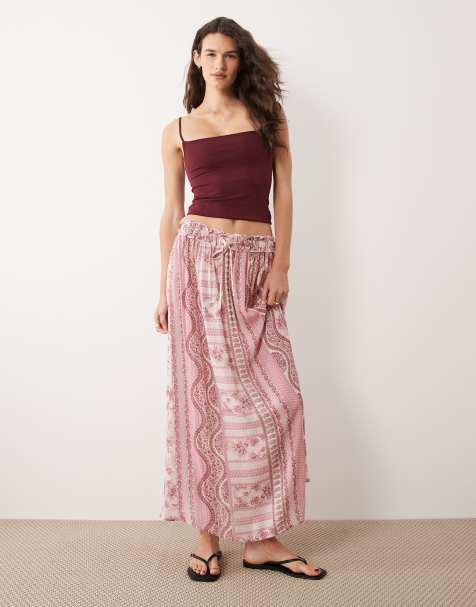 Miss Selfridge – Muślinowa spódnica maxi w kafelkowy wzór - view 1