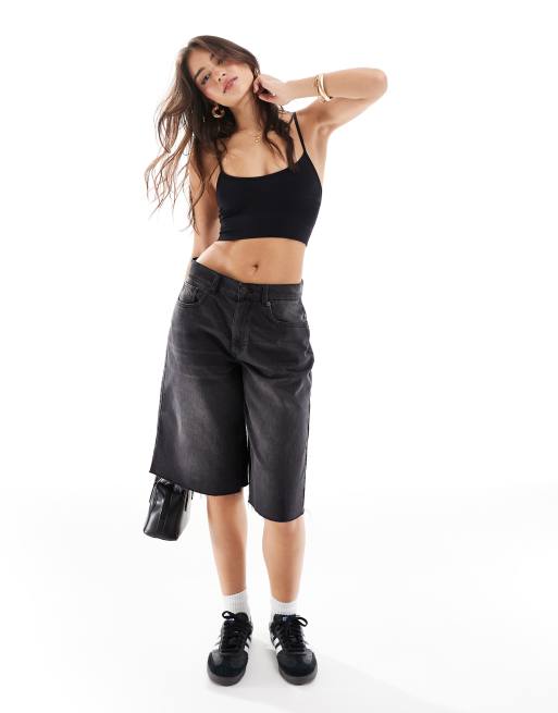 Miss Selfridge – Nahtloses Bustier-Camisole in Schwarz, 2 von 4