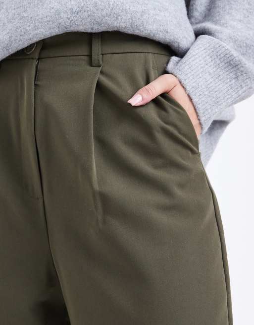 Miss Selfridge - Nette broek met wijde pijpen in olijfgroen, 5 van 5