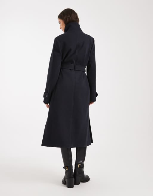 Miss Selfridge - Nette jas met opstaande boord in marineblauw, 3 van 4