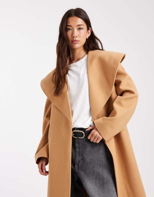 Miss Selfridge - Nette jas met overslag in camel, 4 van 4
