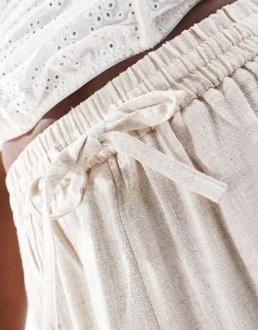 Miss Selfridge - Neutrale pull on-shorts i hør, 3 af 5