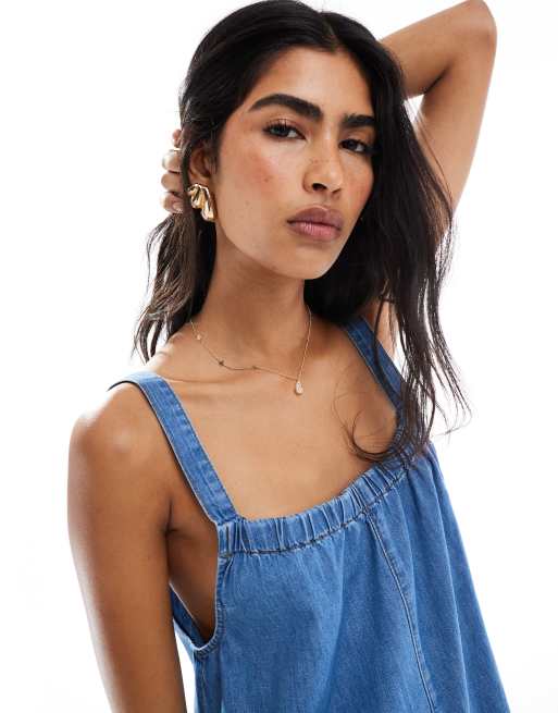 Miss Selfridge – Niebieski krótki kombinezon na ramiączkach, 3 z 4