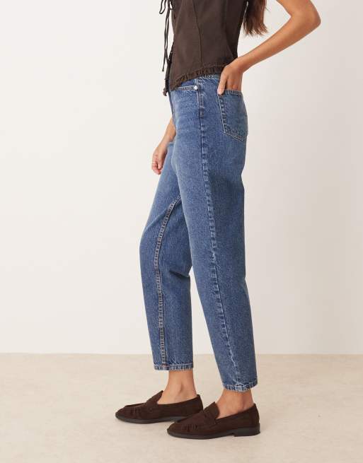 Miss Selfridge – Niebieskie jeansy mom fit, 3 z 5