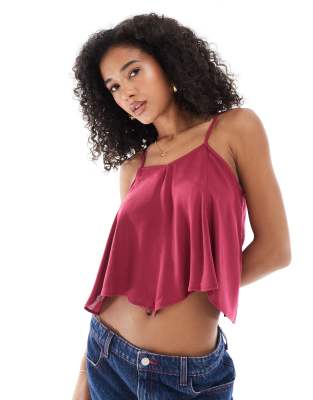 Miss Selfridge - Oberteil in Pflaume mit Zipfelsaum-Lila