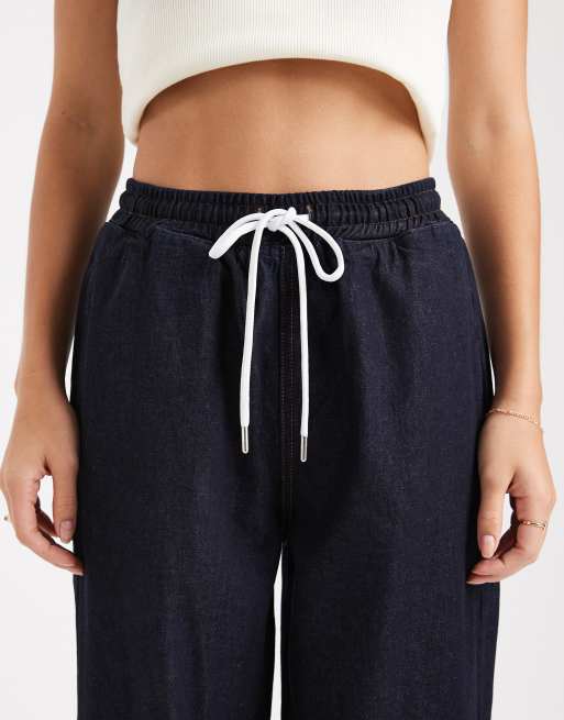 Miss Selfridge – Obszerne jeansy z gumką w kolorze indygo, 5 z 5
