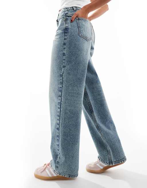 Miss Selfridge – Obszerne niebieskie jeansy z efektem sprania, 4 z 5