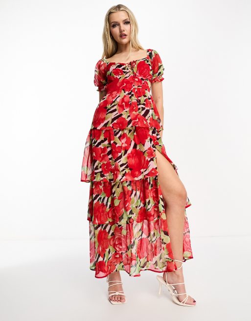 Tiered maxi dress outlet uk