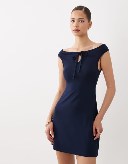 Miss Selfridge off shoulder mini dress with keyhole detail, 3 of 4
