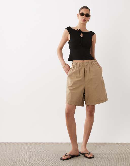 Miss Selfridge off shoulder top with keyhole detail in black, 2 of 4