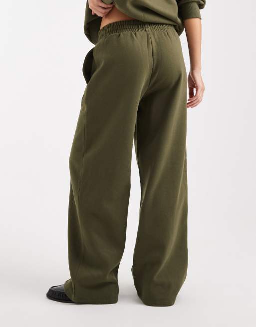 Miss Selfridge – Oliwkowe joggersy z szerokimi nogawkami, 3 z 5