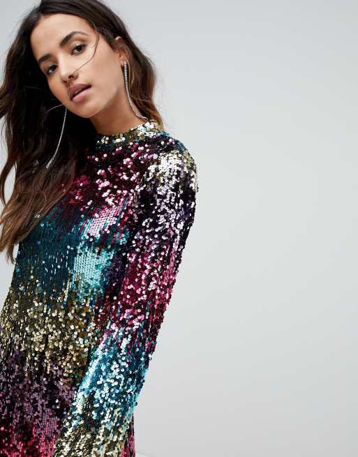 Miss selfridge ombre cheap sequin dress