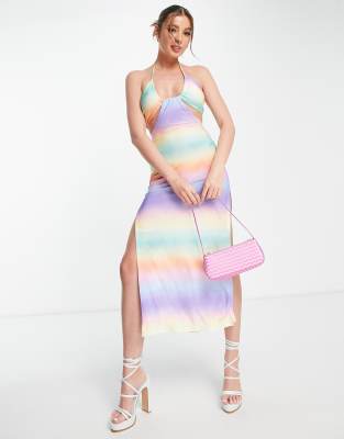 Miss Selfridge ombre maxi dress in multi