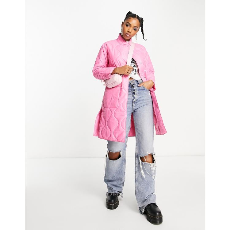 Miss selfridge shop pink puffer coat