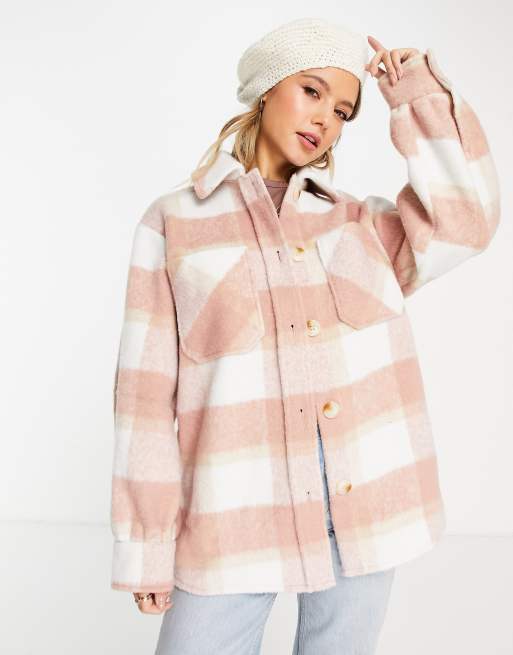 Miss Selfridge - Overshirt met roze ruiten