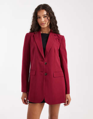 Miss Selfridge - Oversize-Blazer in Kirschrot