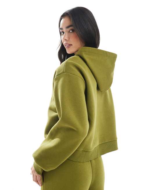 Miss Selfridge – Oversize-Kapuzenpullover in Olivgrün, Kombiteil, 2 von 4