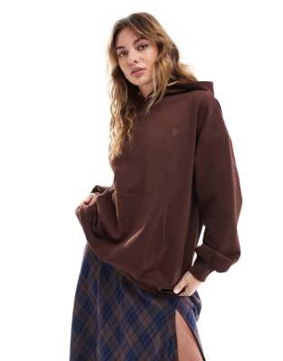 Miss Selfridge - Oversize-Kapuzenpullover in Schokobraun-Keine Farbe