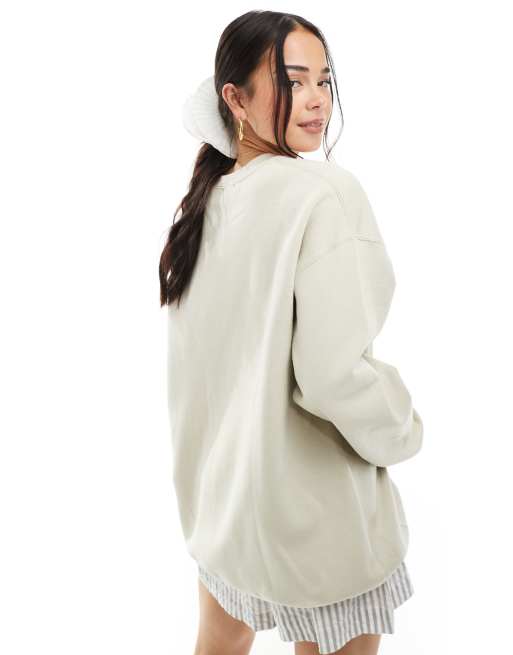Miss Selfridge – Oversize-Pullover in Steinbeige mit Engel-Gobelinprint, 3 von 4