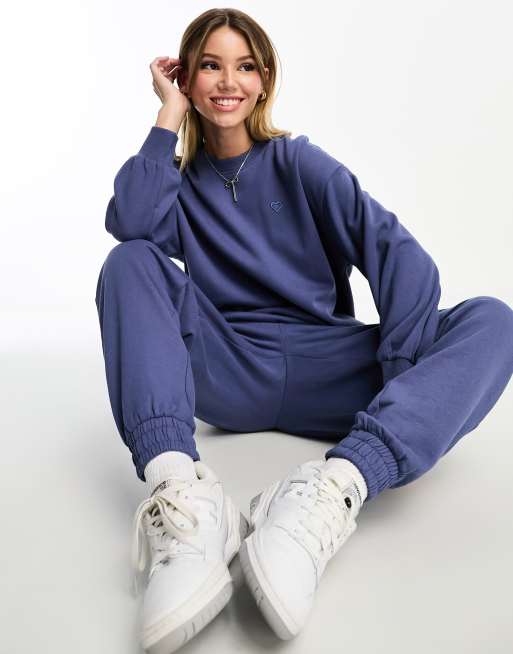 Miss Selfridge – Oversize-Sweatshirt in Indigoblau, Kombiteil