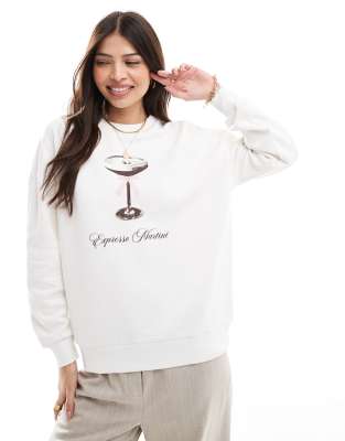 Miss Selfridge - Oversize-Sweatshirt mit „Espresso Martini"-Aufschrift-Neutral