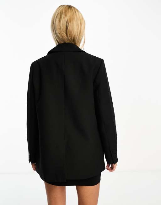 Miss Selfridge oversized blazer in black, 3 of 4