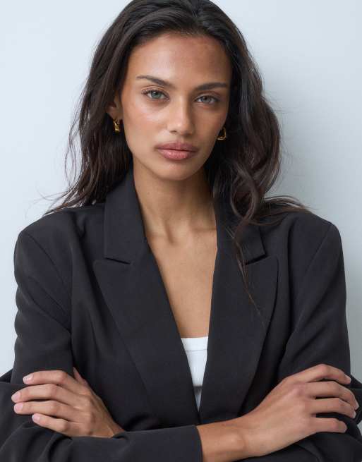 Miss Selfridge oversized blazer in black , 5 of 5