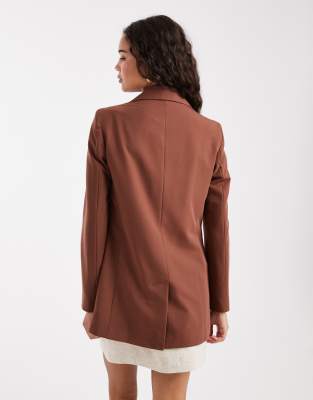 Miss Selfridge Oversized Blazer In Brown