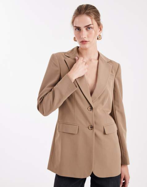 Miss Selfridge cinched blazer in camel