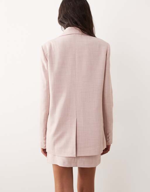 Miss Selfridge oversized blazer in pink (Part of a set), 4 of 4