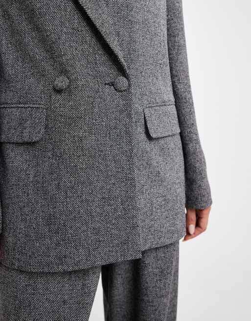 Miss Selfridge oversized blazer in salt and pepper - part of a set, 4 of 4