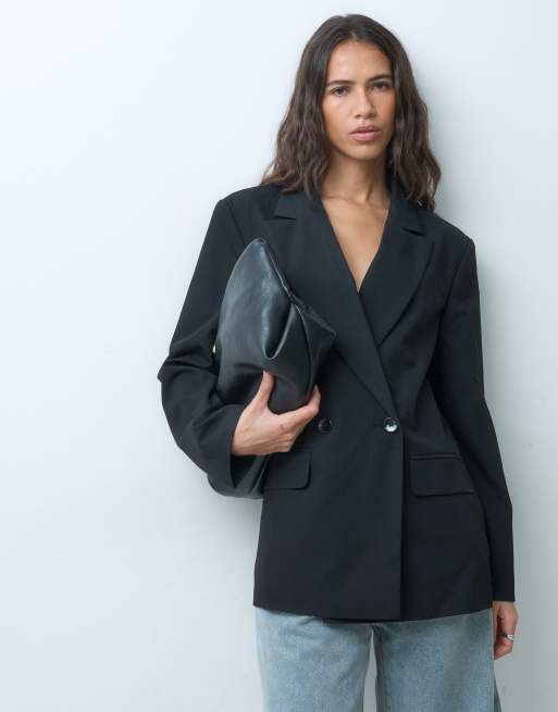 Miss Selfridge - Oversized blazer in zwart, 5 van 5