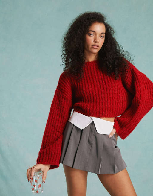 Cropped red jumper hotsell