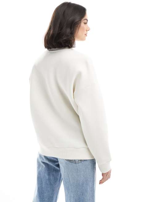 Miss Selfridge oversized cute cat bow sweatshirt