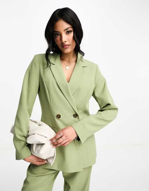 Miss Selfridge oversized double breasted blazer in khaki - KHAKI ...