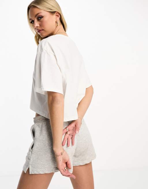 Miss Selfridge - Oversized hvid croptop med grafisk 'Los Angeles 96'-print, 3 af 4
