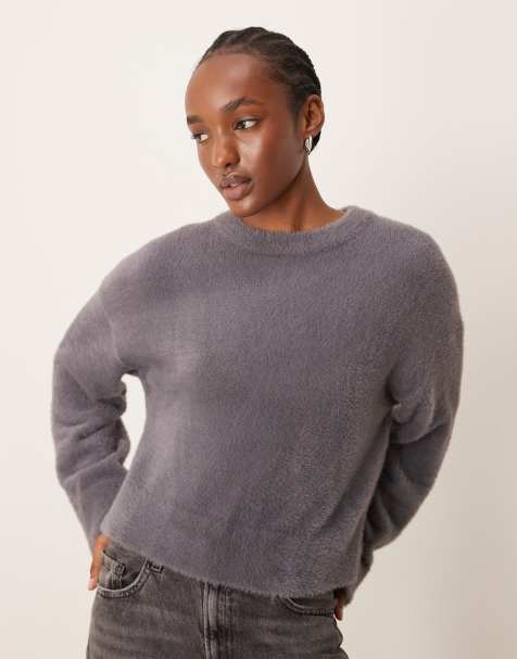 Miss Selfridge oversized lash jumper in charcoal - view 1