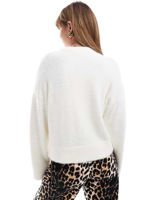 Miss Selfridge oversized lash jumper in cream