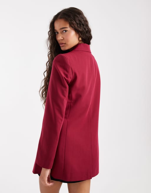 Miss Selfridge - Oversized og kirsebærrød blazer, 2 af 4