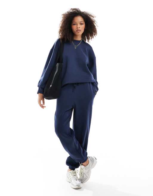 Miss Selfridge oversized sweatshirt co-ord in navy