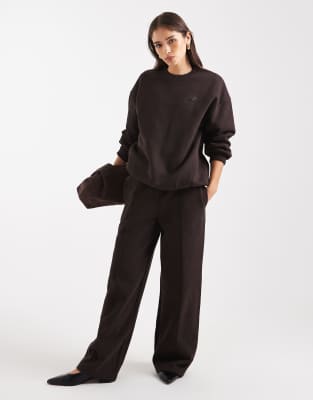Miss Selfridge Oversized Sweatshirt In Brown