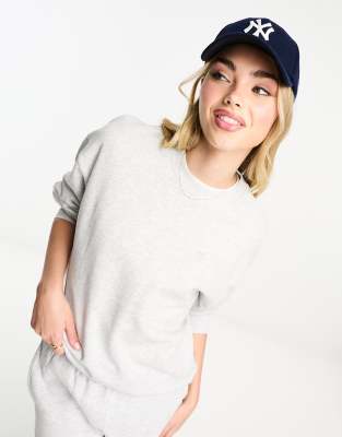 Miss Selfridge oversized sweatshirt in grey marl (part of a set)