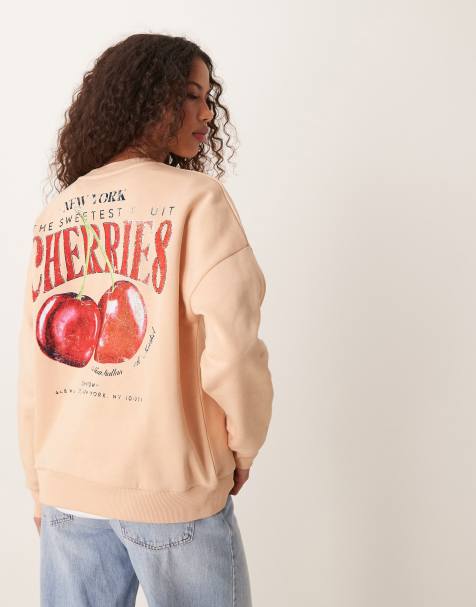 Miss Selfridge - Oversized sweatshirt met kersenprint op de achterkant - view 1