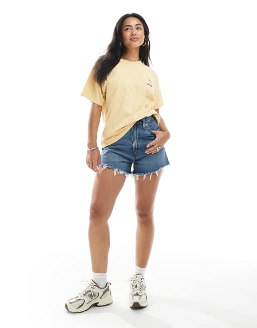Miss Selfridge oversized T-shirt with sunflower graphic in buttermilk