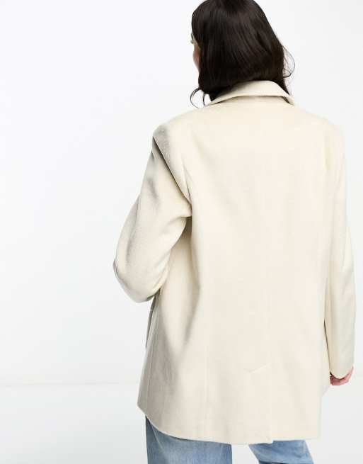 Miss Selfridge oversized wool blazer formal jacket in cream