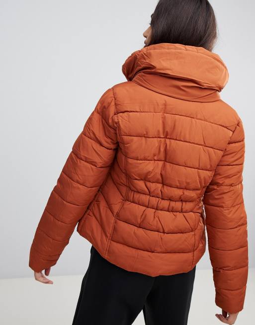 Miss Selfridge padded jacket in rust