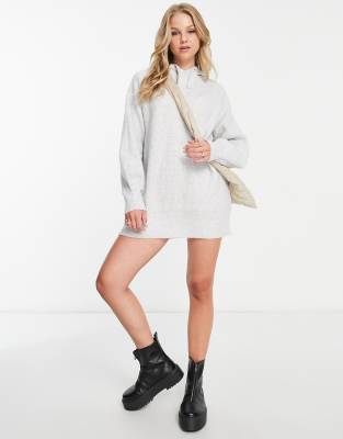 Miss Selfridge pale grey oversized jumper dress  - LGREY