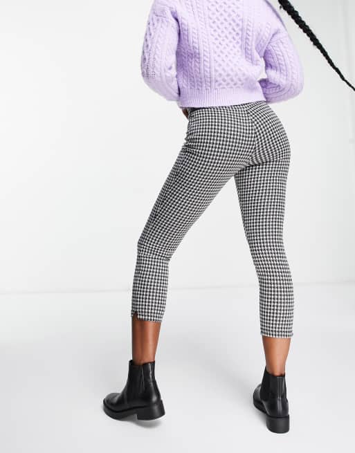 Miss Selfridge - Pantalon à carreaux en maille point de Rome - Noir et blanc, 2 de 4